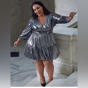 8. Eloquii metallic silver party dress (Size 16) NWT